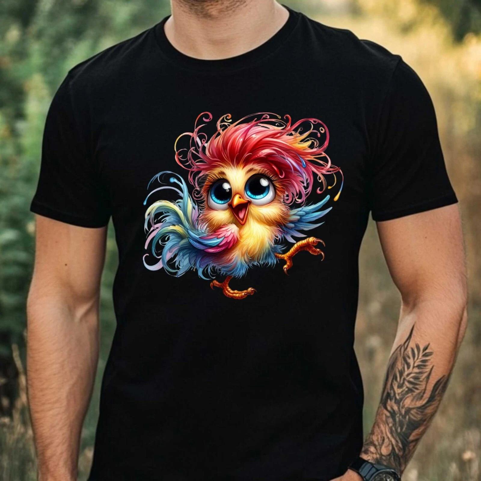 T-Shirt Herren Lustiges Huhn Motiv Baumwolle Größe XS bis 5XL S