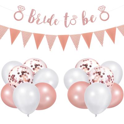 16Pcs Rose Gold  Bride To Be Diamond Banner Decorations Hen Party Supplies Decor