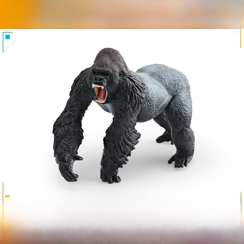 Kids Safari Animal Figurine Pvc Simulated Silverback Gorilla For Learning And Collection