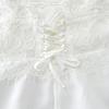 Elegantes Weißes Spitzen-Chiffon-Hochzeitskleid für Damen Süßer Herz-Ausschnitt Ärmellos Rückenfrei Empire-Taille Bodenlang Brautkleid mit Schleppe Neu