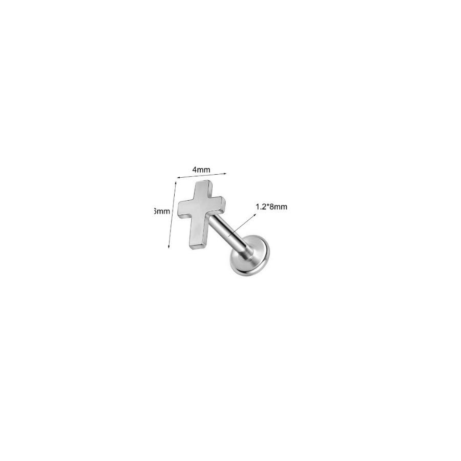 Ferskenhjerte Måne & Stjerne Titan Leppepiercing - G23, 1,2 mm Tykkelse, 6/8/10 mm Lengde