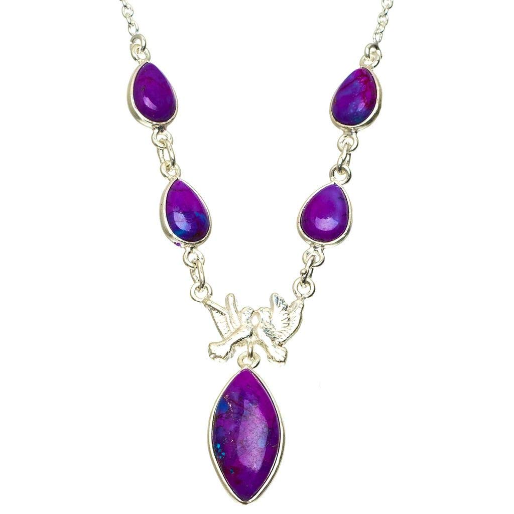 

StarGems Natural Turquoise Handmade Unique 925 Sterling Silver Necklace 16+1.25 A3196