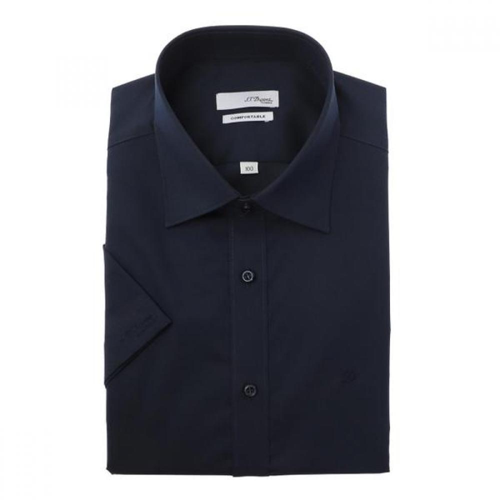 

S.t. Dupont Short Sleeve Slim Fit Stretch Fabric Solid Navy Shirt Se6mm22hs923s 95