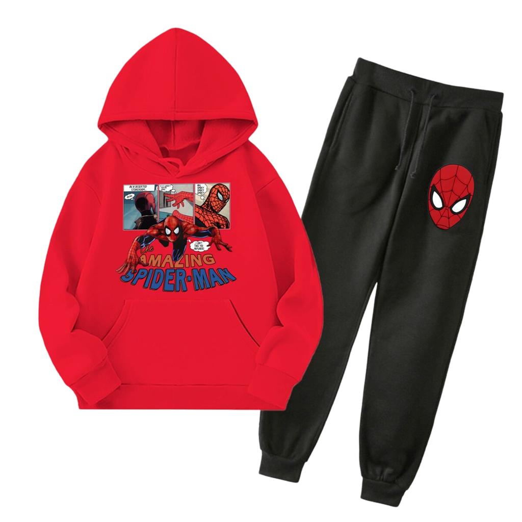 Kids Hoodie and Sweatpants Set Graphic Print with Pockets for Boys and Girls