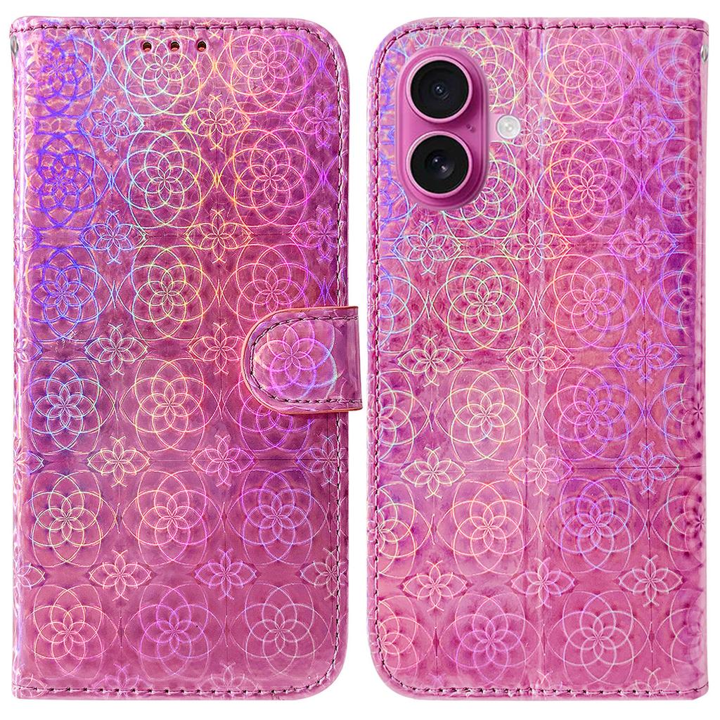 For iPhone 17 Stand Case Dazzling Flower Leather Phone Cover