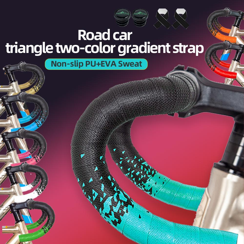 Bicycle Handlebar Tape Triangular Gradient Color Anti-Slip Design Abrasion Resistant Durable Secure Fit for Road Bikes