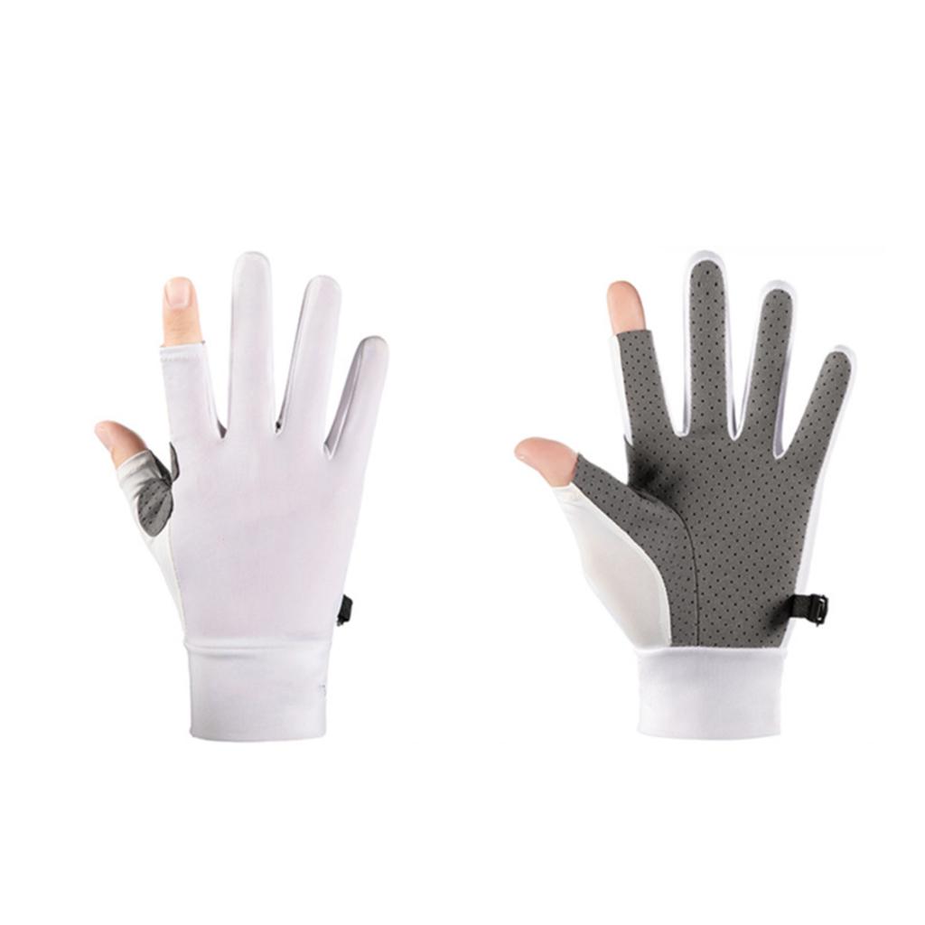Ice Silk Cycling Gloves 2 Fingerless Sport Gloves for Men Women Cycling Workout Gym Training Weight Lifting Outdoor M Size