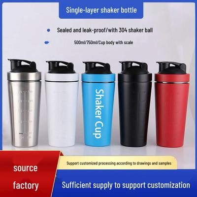 Multifunkční šejkr z nerezové oceli 304: Velkokapacitní láhev na proteinový prášek, koktejl a vodu pro venkovní fitness.