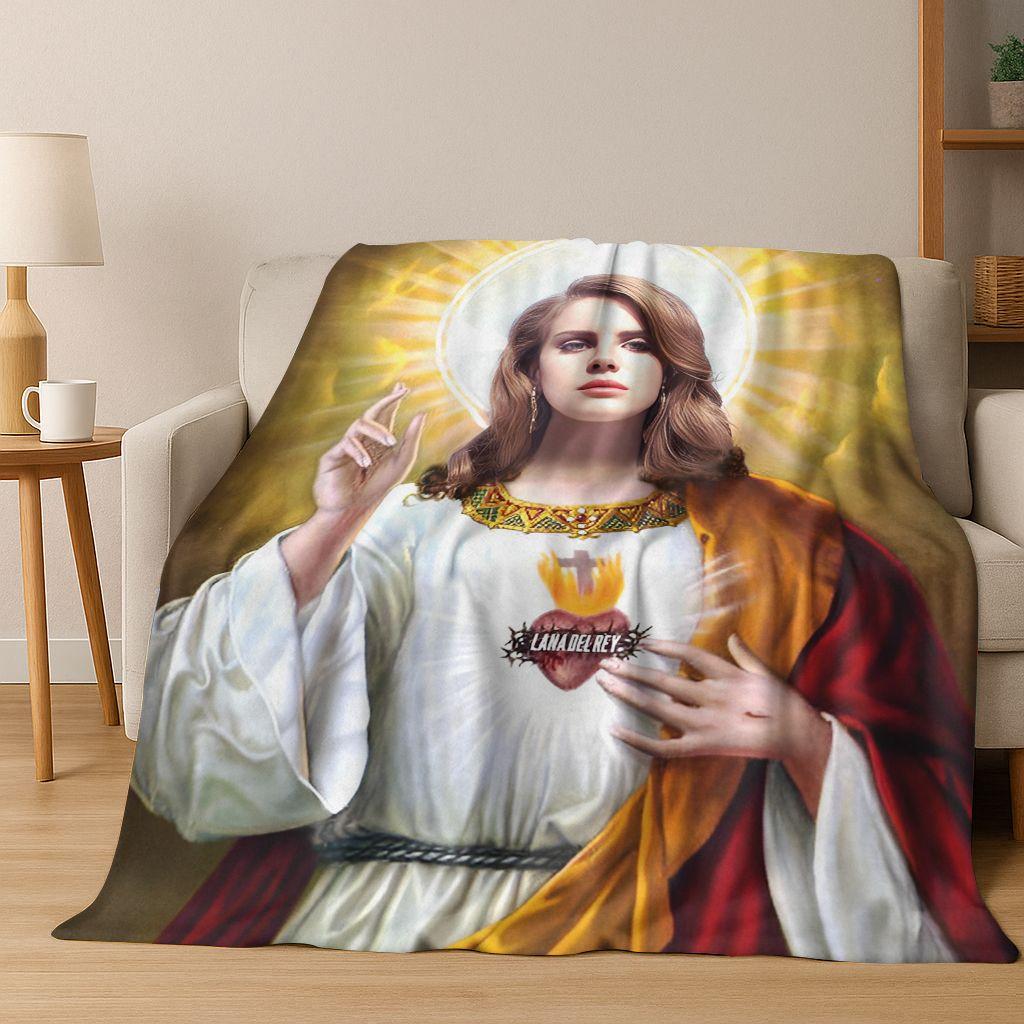 2026 Lana Del Rey Lizzy Grant Cantante Arte Coperta di Flanella, Morbida e Accogliente Coperta da Divano per Casa Camera da Letto Letto Divano Picnic Ufficio Coperta