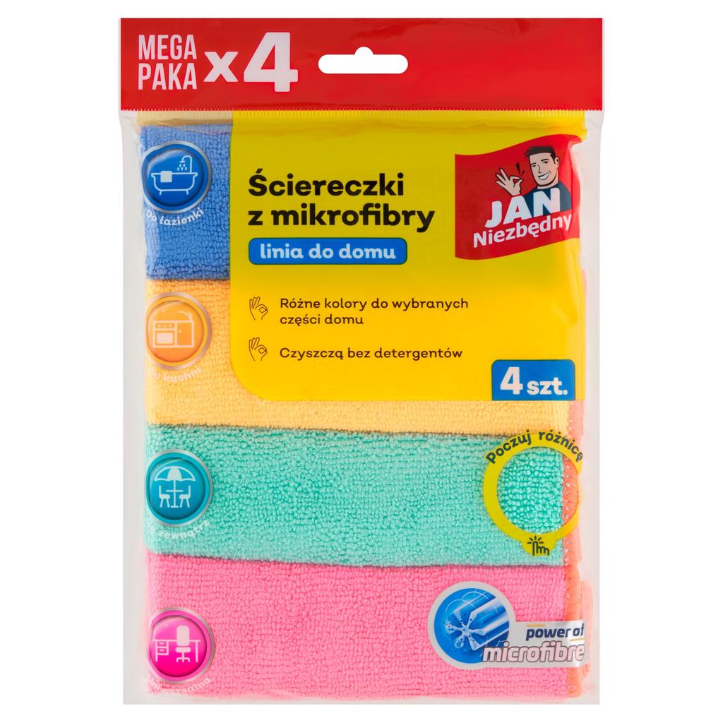 Jan Niezbędny Microfiber Cloths 4 Pcs Multicolor