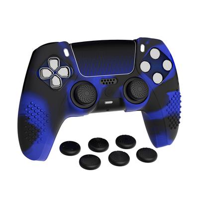 Skyddande skal för PlayVital ps5 förbättrat silikonskal kompatibelt med laddning 6 tumgreppskåpor och 2 klistermärken 3D-knappar och stötsäkert handkontroll