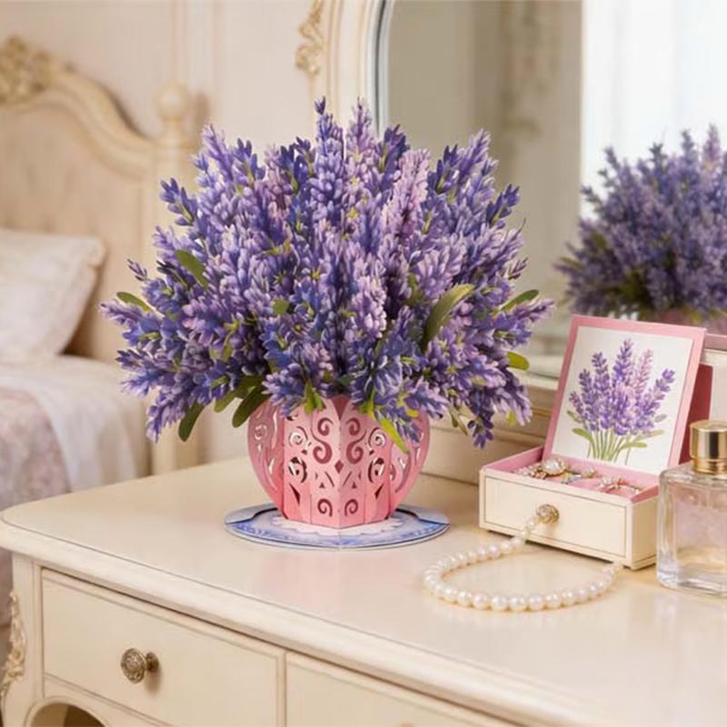 Advanced 3D Pop-Up Bouquet Card Valentine'S Day Card Wedding Invitation Card New Year Greeting Card Home Decoration