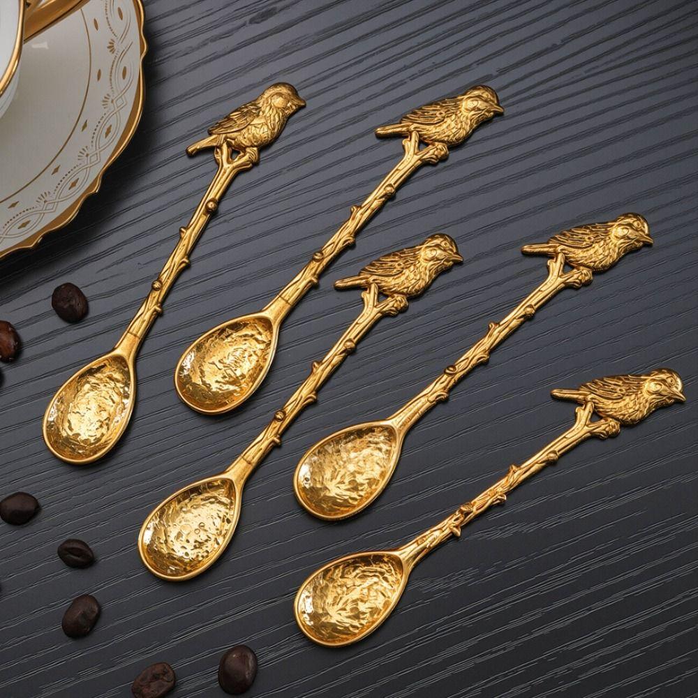 Vintage Königlicher Stil Dessertlöffel Teelöffel Eiswerkzeuge Neu Kaffeelöffel Weihnachtsgeschenk