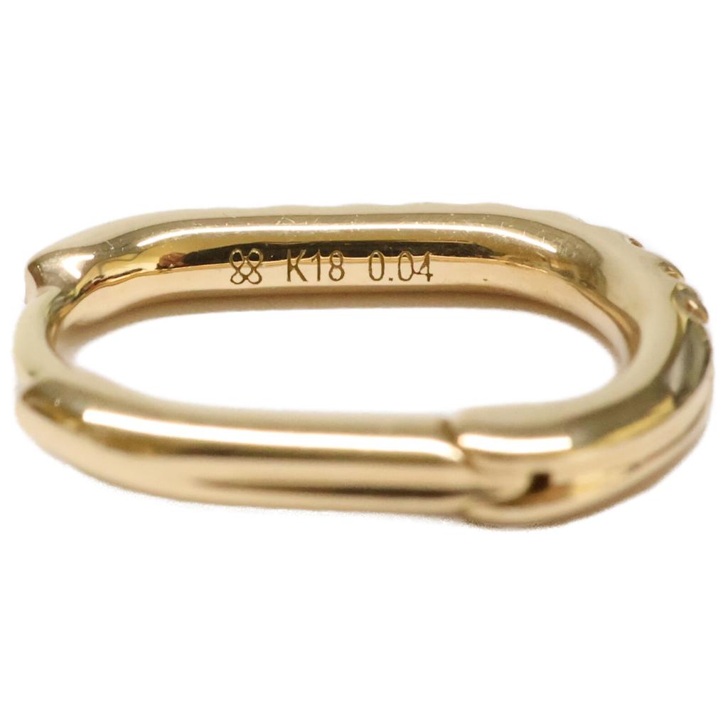 HIROTAKA [Excellent Condition] MH27GDEC K18 0.04 MANHATTAN Oblong Diamond Hoop, Single Ear earring S size Yellow GoldUsed