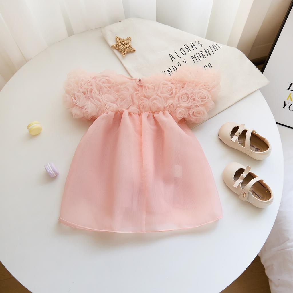 Baby Dress Summer Princess One Year Baby Girls Dress Clothes Flower Puff Sleeve Toddler Dresses For Girl 1st Birthday Party