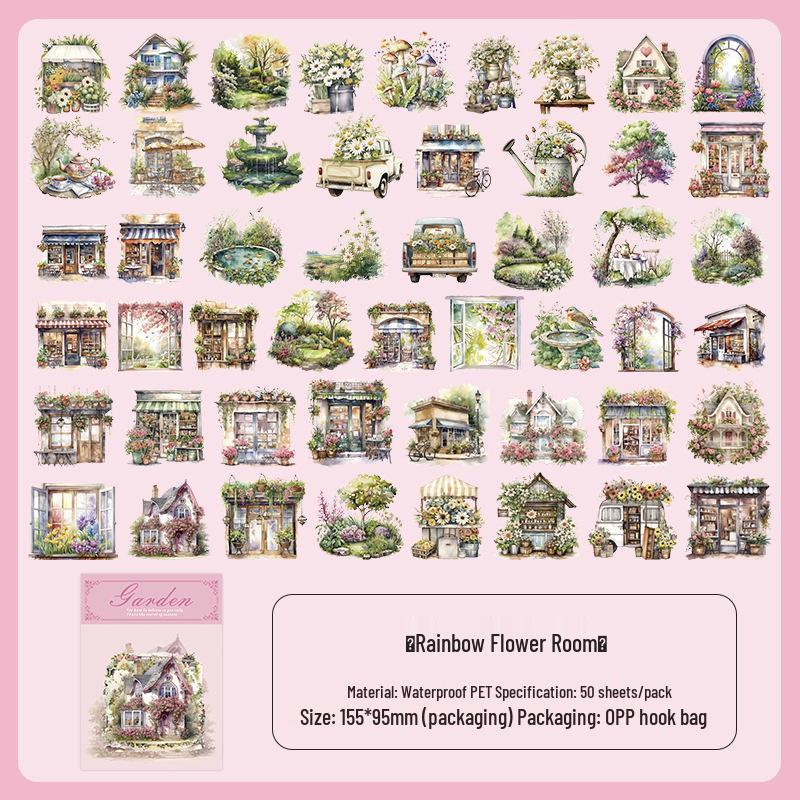 Waterproof Transparent Stickers: Plant & Flower DIY Decoration for Water Bottles & Journals