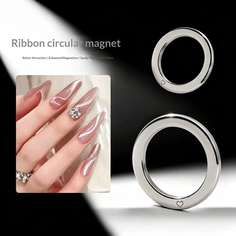 Nail Art Circular Magnet Enhanced Magnetic Force Easy Operate Nail Tool for Ribbon Cat Eye Nail Art Beginners