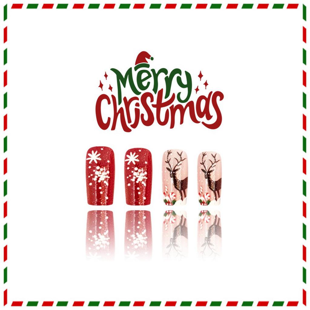 Neuer Weihnachtsbaum, Tragbar in roter Farbkombination, Abnehmbare künstliche Nägel.