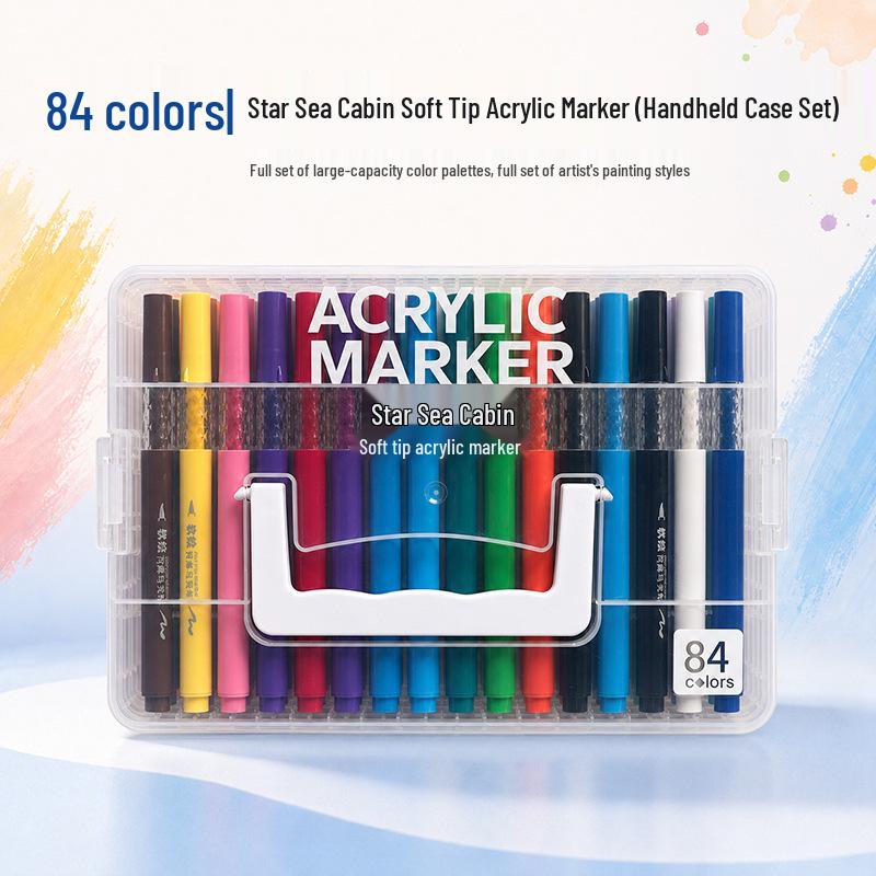 Washable Soft Tip Acrylic Marker Pen - Non-Bleeding, Stackable, Ideal for Students and Graffiti Art