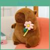 Plush Capybara Toy With Soft Pp Cotton Filling And Flower Design For Kids Birthday Gift