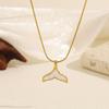 Women’s Minimalist Titanium Steel Fishtail Pendant Necklace – Versatile Light Luxury Clavicle Jewelry