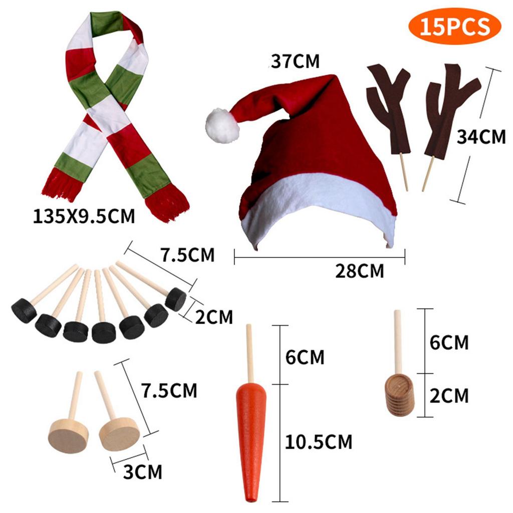 Outdoor Snowman Costume Dress Up Kit Hat Scarf Carrot Nose Activity Toy Gift