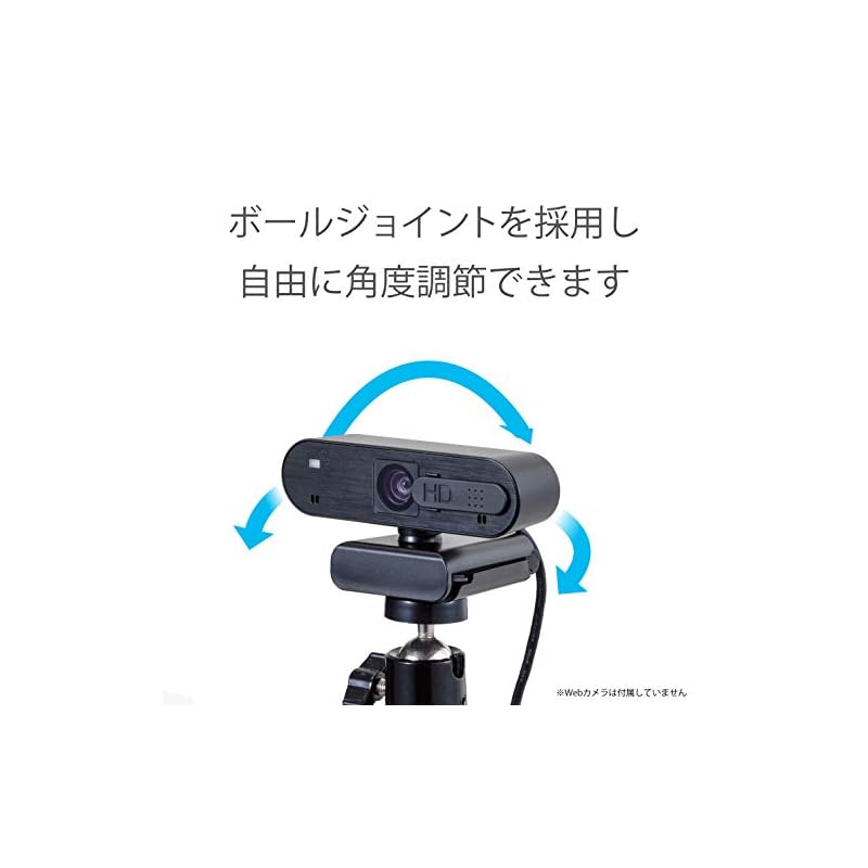 ELECOM Webcam Arm Clip Stand with GoPro Adapter, Black UCAM-DSCLP30BK