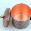 Vintage Red Copper Coffee Cup,Handcrafted Engraving Hammer Texture With lid 500 ml Beer Mug,Woven Handle Tea Cup Tableware