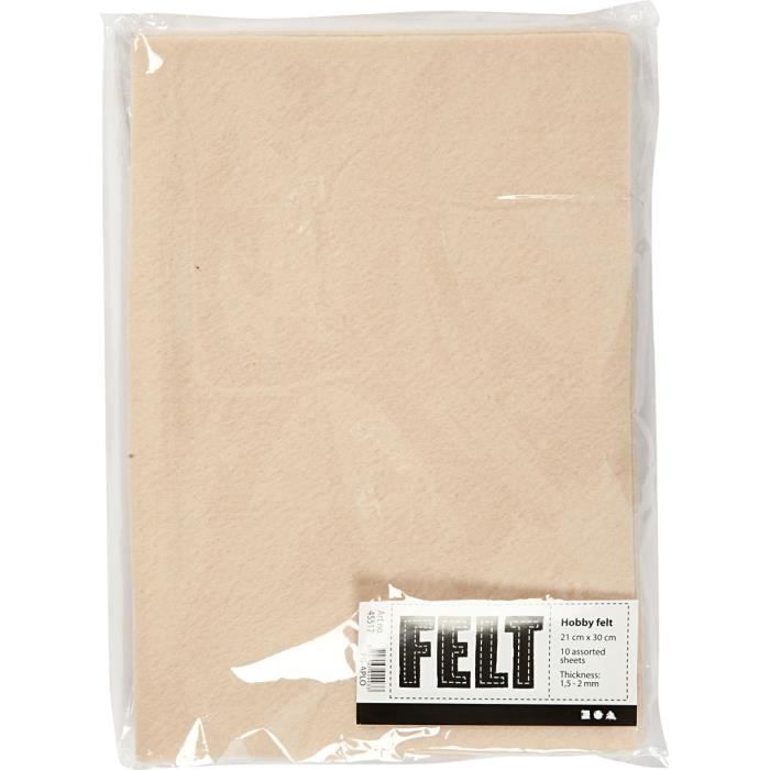 Feutre de bricolage - Polyester - Beige - Idéal pour bricolage