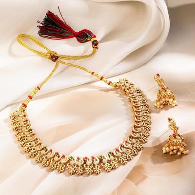Set de Collares Bañado en Oro Diseño Floral Joyería Regalo para Mujeres y Niñas