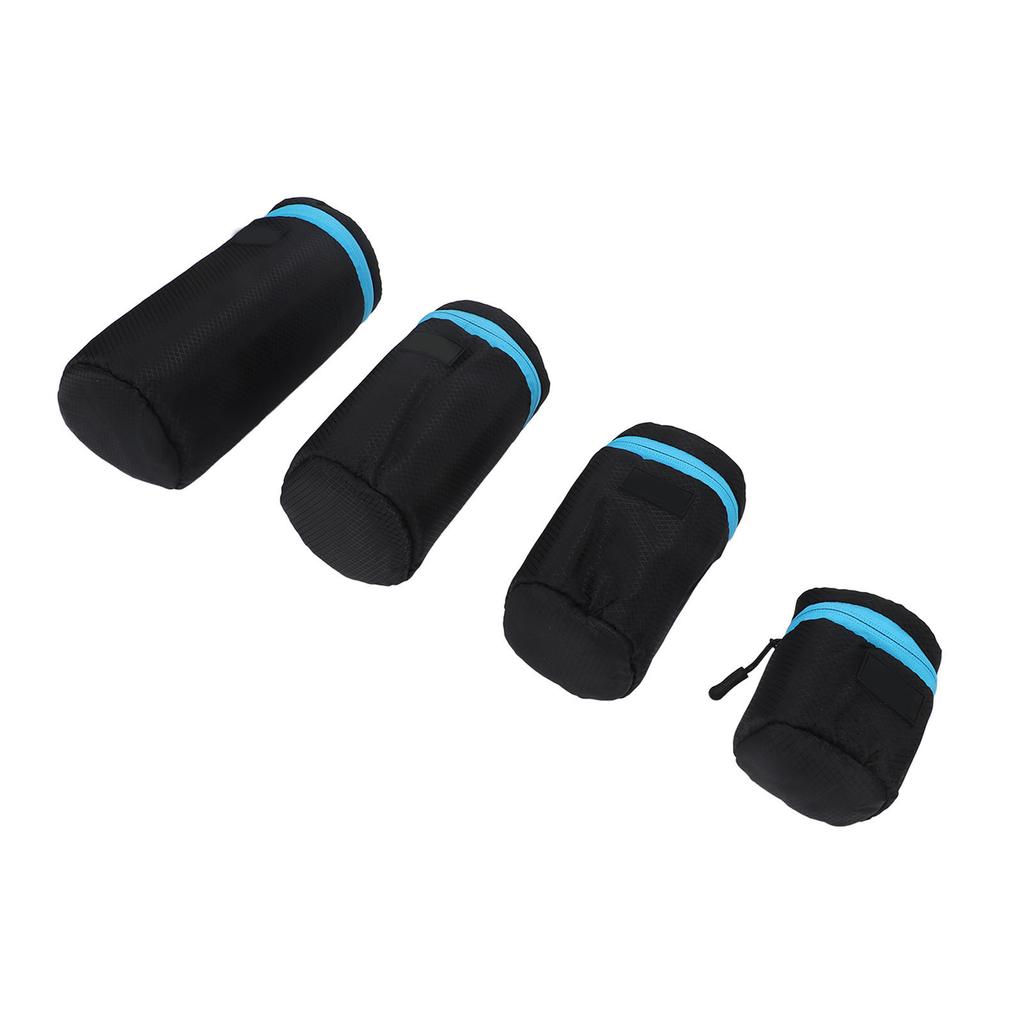 4Pcs DSLR Camera Lens Pouch Neoprene Waterproof Lens Bag Case with Zipper Metal Buckle