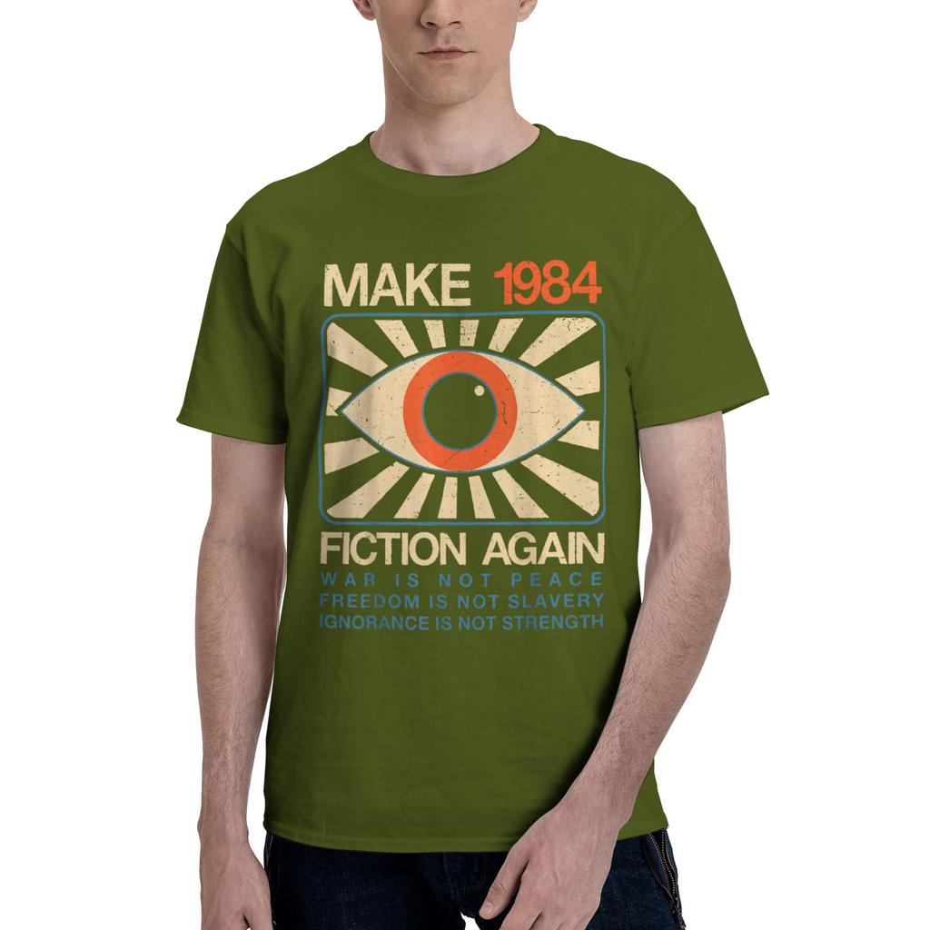 Rendi di Nuovo la Fantascienza del 1984 T-shirt Unisex Distopica 1984 George Orwell Maglietta Manica Corta Girocollo T-shirt Abbigliamento in Cotone