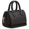 Coach Brown Signature Canvas Mini Rowan Duffle Bag with Leather Trim & Gold Hardware for Daily Use