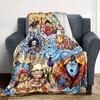 Anime One-Piece Print Flannel Blanket High Quality Warm Comfortable Cover for All Seasons Perfect for Gifts Home Decor