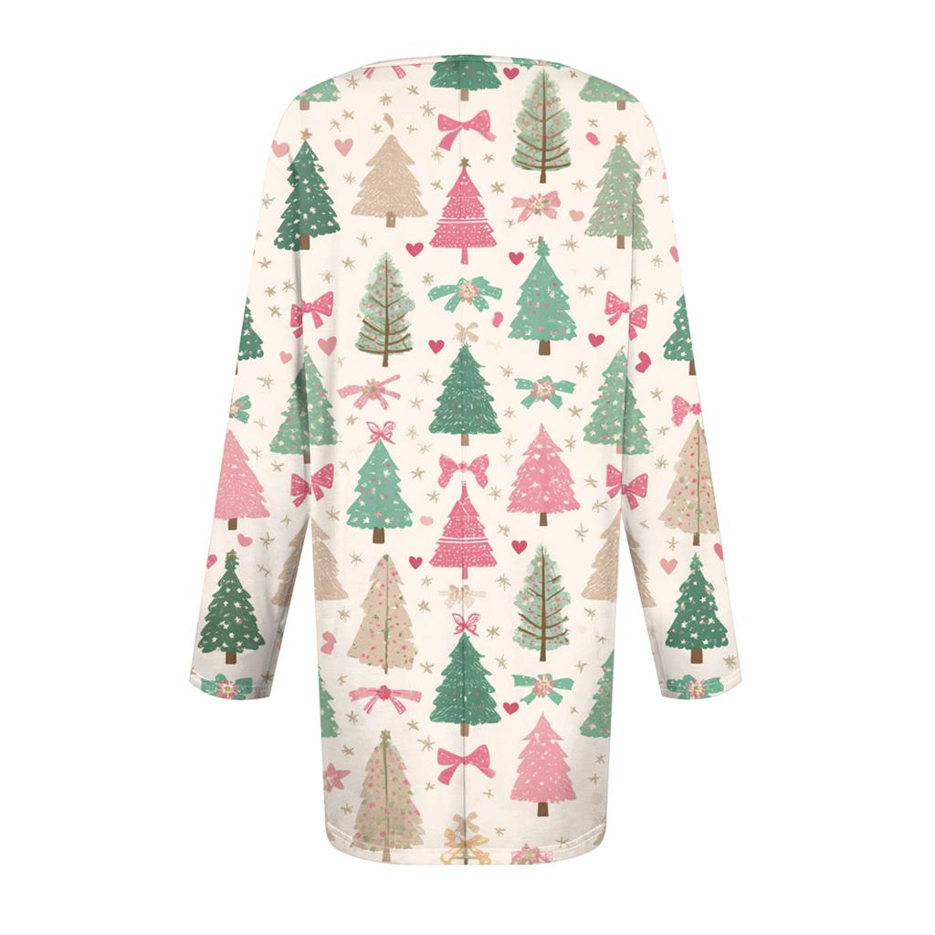 Women's Fashionable Casual Long Sleeved Plus Size Print Top Plus Size Floral Print Top