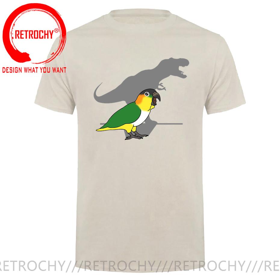 Trex Black Headed Caique TShirt Funny Bird Memes T Shirt Dinosaur Harajuku Gothic Unisex Tshirt Ullzang Streetwear Tops Tee Shirt