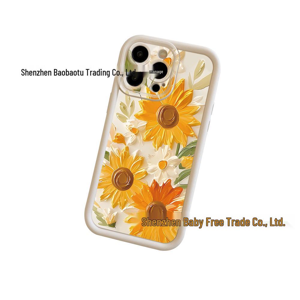 Sunflower Oil Painting Case for Apple iPhone 17 Pro Max: Yellow Flower Design
