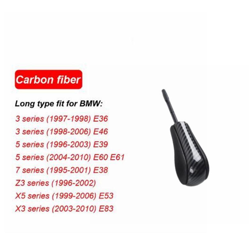 

Автоматическая ручка переключения передач для BMW E39 E46 E53 E60 E61 E63 E64 E81 E82 E87 E90 E91 E92 E93 E83 ABS Углеродное волокно Стайлинг автомобиля Carbon -Long 87mm