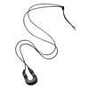 Trendy U Shape Outline Long Leather Cord Necklace Wine Red and Black Alloy Pendant Women Jewelry Accessory
