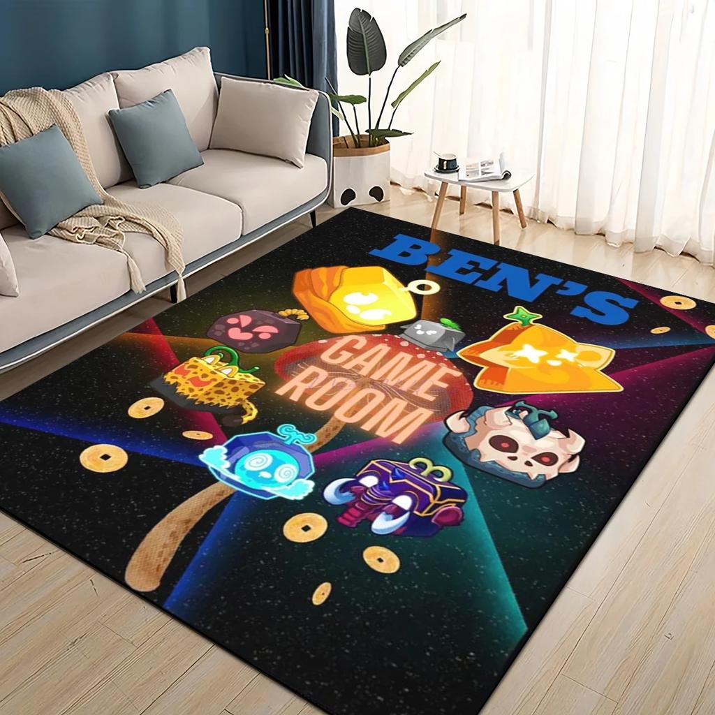 3D B-Blox Fruit 27 Style New Cartoon Carpet Rug for Living Room Bedroom Home Sofa Decoration,Kids Play Non-slip Floor Mat