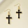 French Retro Cold Style Cross Earrings - Korean Hip Hop Trend Design for Women