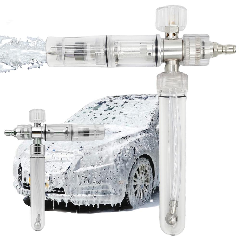 35ml Water Foam Pot with 1/4 Inch Quick Connector Car Wash Foam Sprayer Adjustable Foam Spray Pot for Cleaning Cars SUVs