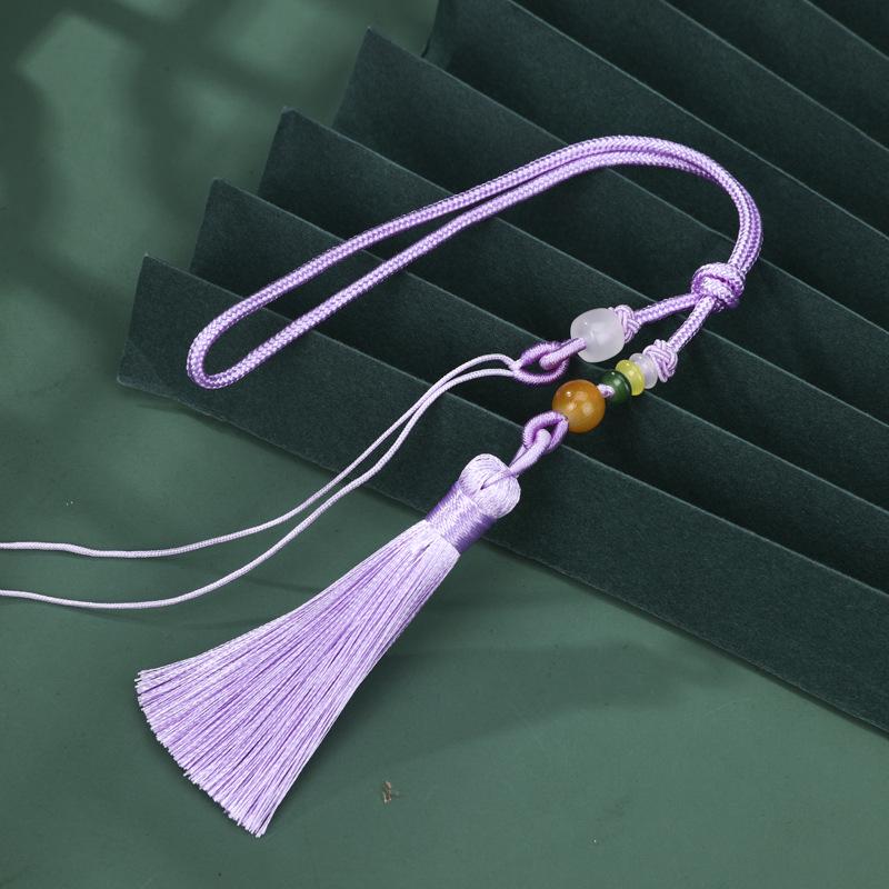 Exquisite Pearl and Jade Tassel Ornament with Pull Ring