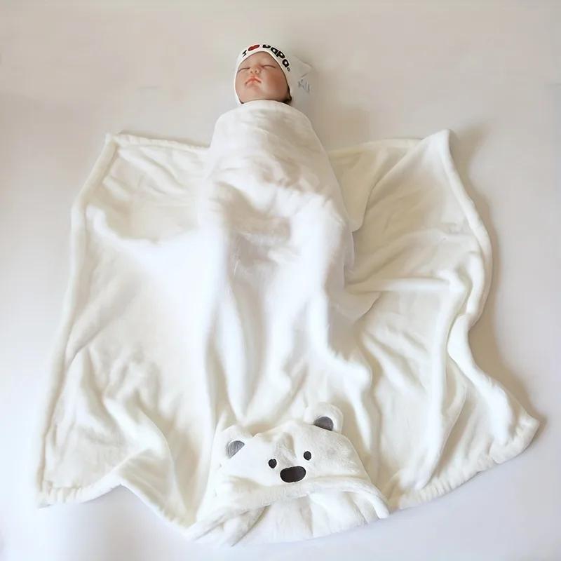 Babydecken Superweiche Konditionierungsdecke für Babymädchen und -jungen Niedliche Plüschbär-Babydecken Baby-Swaddle-Decke Rosa