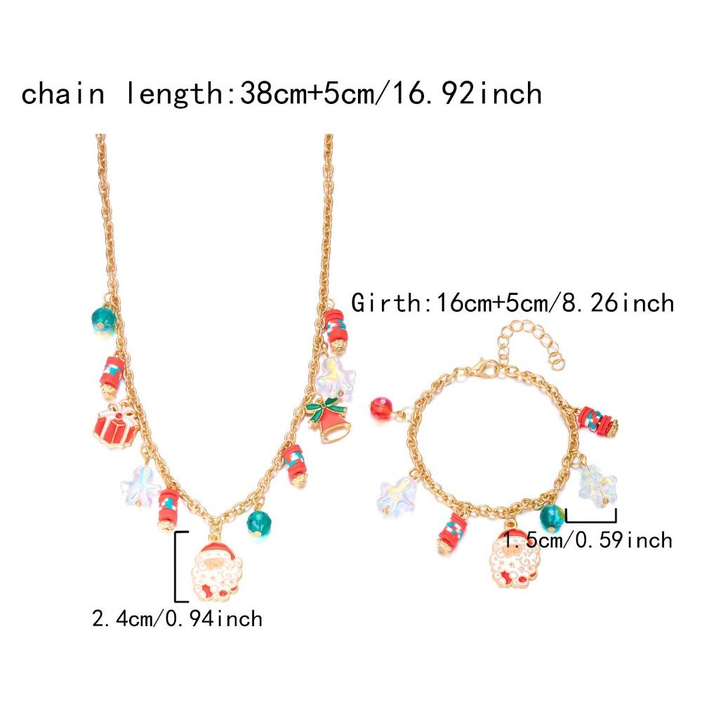 Handmade Snowman Necklace Rhinestone Santa Necklace Classic Snowflake Necklace  Friendship Jewelry