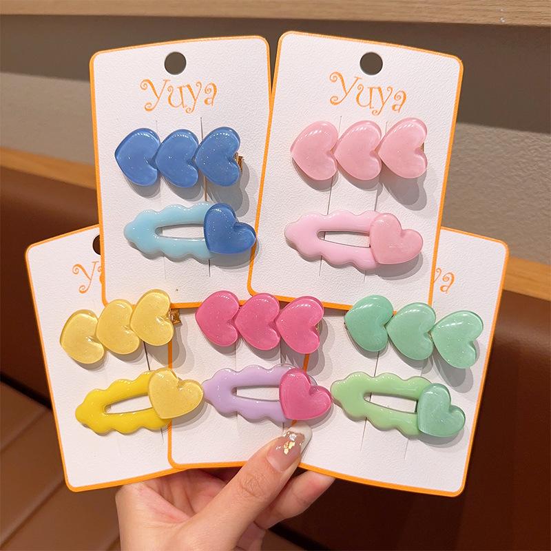 

Candy color love hair clip, girls side bangs clip, cute children s hair clip