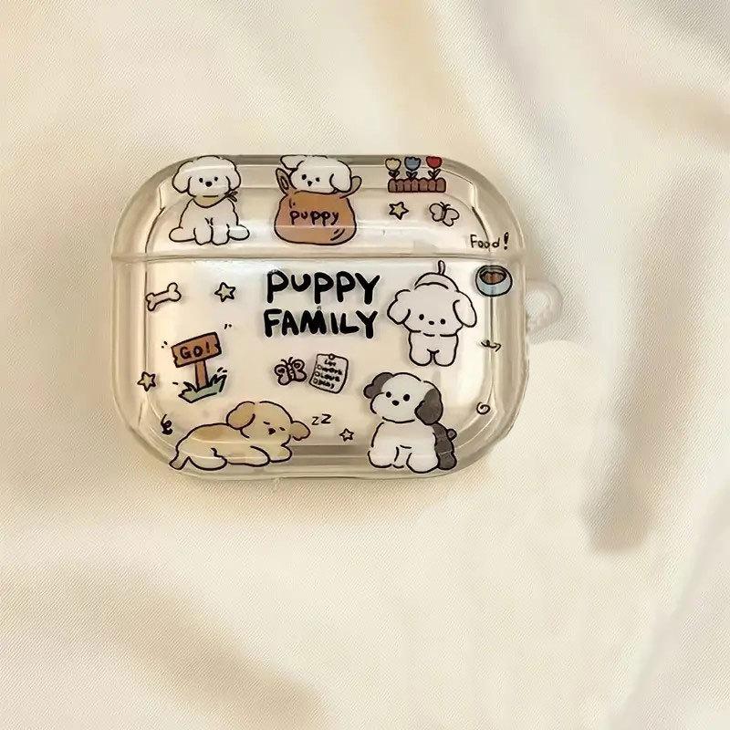 Transparent Letter Puppy Suitable for AirPods 1/1st Generation Protective Case Apple Pro/1 Wireless Bluetooth Headset Cover