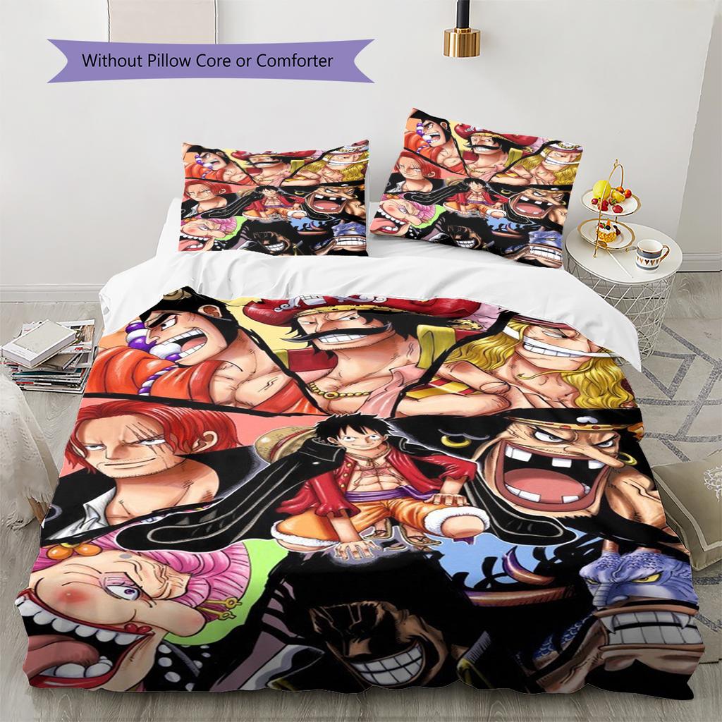 Cartoon Pattern Bedding Quilt Set Quilt Cover Pillowcase Home Decoration Birthday Gift (1 * Duvet Cover + 2 * Pillowcase, Without Core)