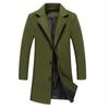 Trench Coat Men Wool Blend Coat Notched Collar Single Breasted Overcoat Business Casual Winter Jacket With Pockets