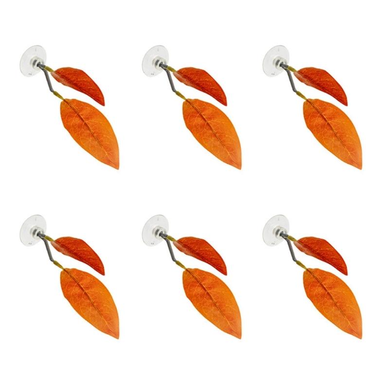 Artificial Leaves Aquariums Decoration 6PCS Suction Cup Hammock Bed, Betta Tanks Habitats Decors for Fish Shrimp Shelter and Spawning
